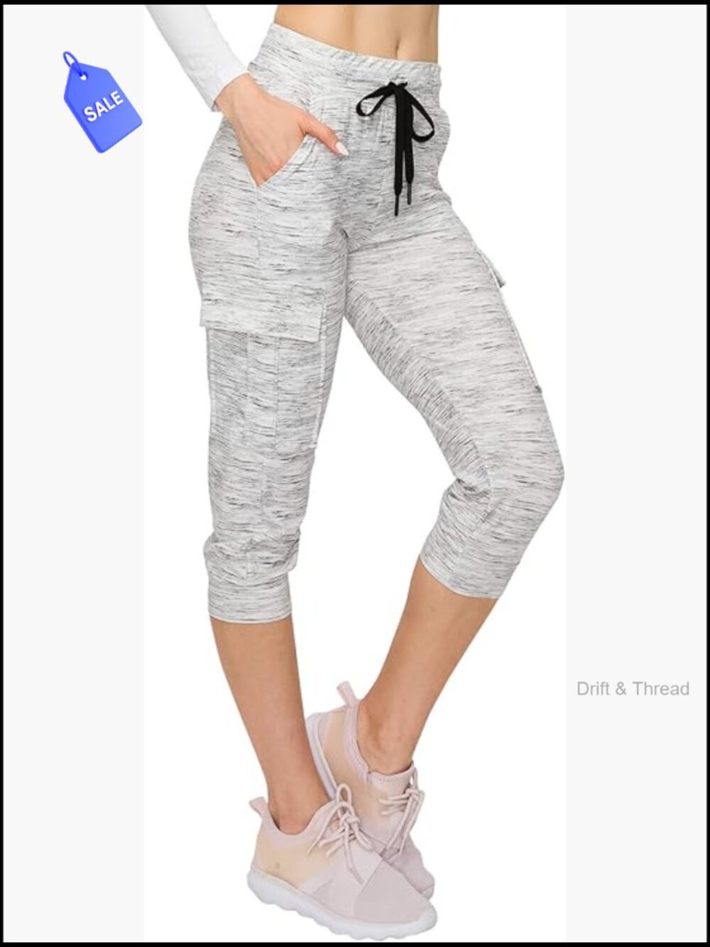 Capri Cargo Jogger Pants - Super Soft Casual Drawstring Cuff Bottoms